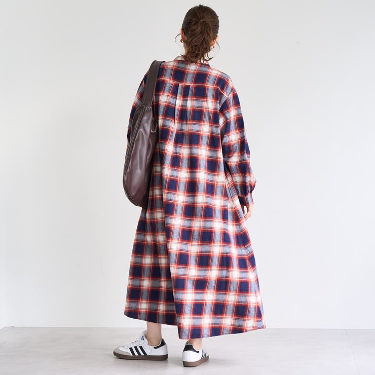 オンブレチェックライトネルシャツワンピース | coen【women】 | 詳細画像21 