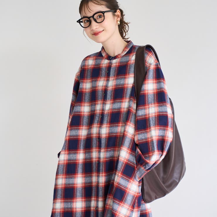 オンブレチェックライトネルシャツワンピース | coen【women】 | 詳細画像22 