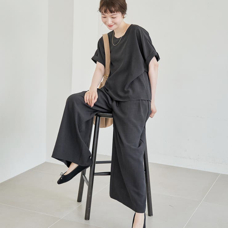 DK.GRAY | 【セットアイテム】リネンタッチTブラウスセットアップ | coen【women】