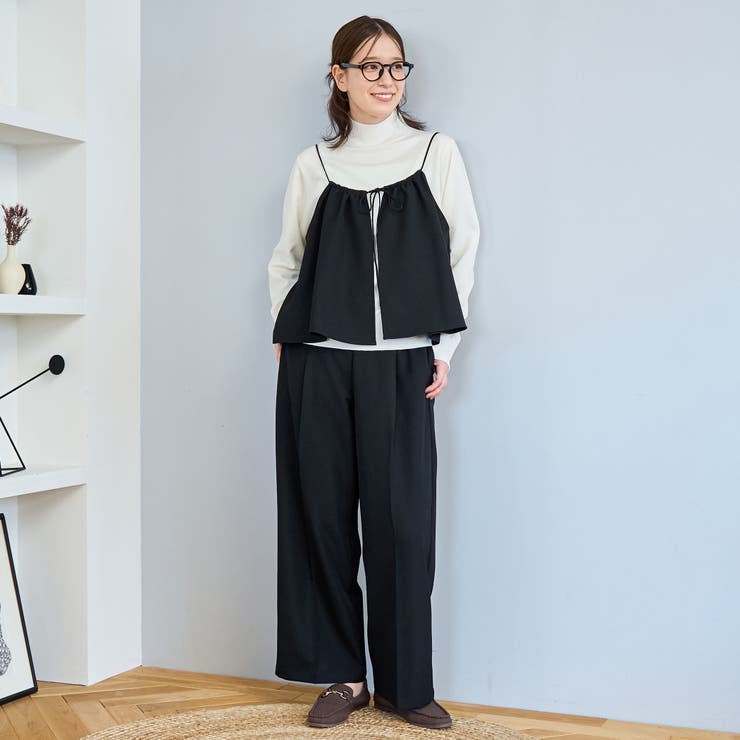 BLACK | 【セットアイテム】ウールライクキャミソールセットアップ | coen【women】