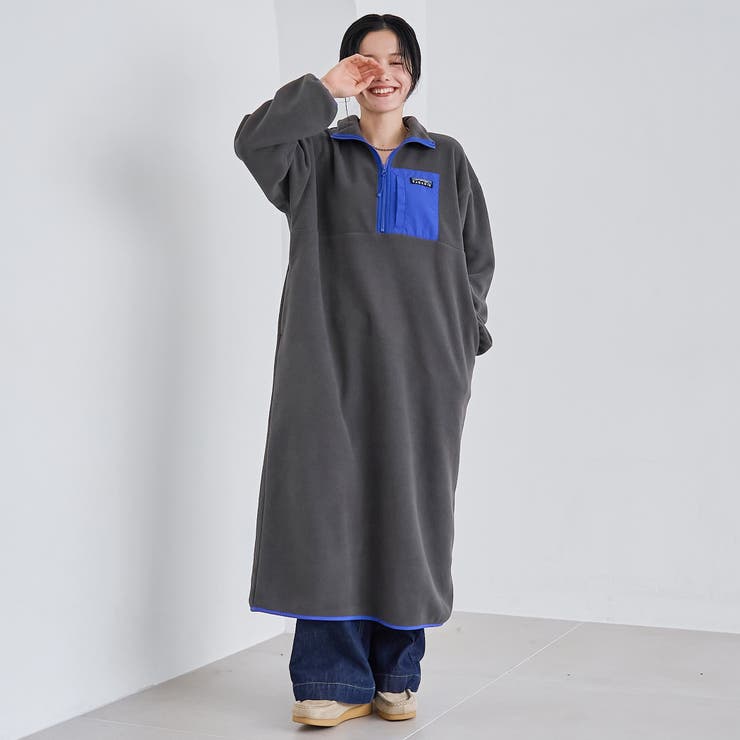 【PARKNIK（パークニック）】ハーフスナップフリースワンピース | coen【women】 | 詳細画像1 