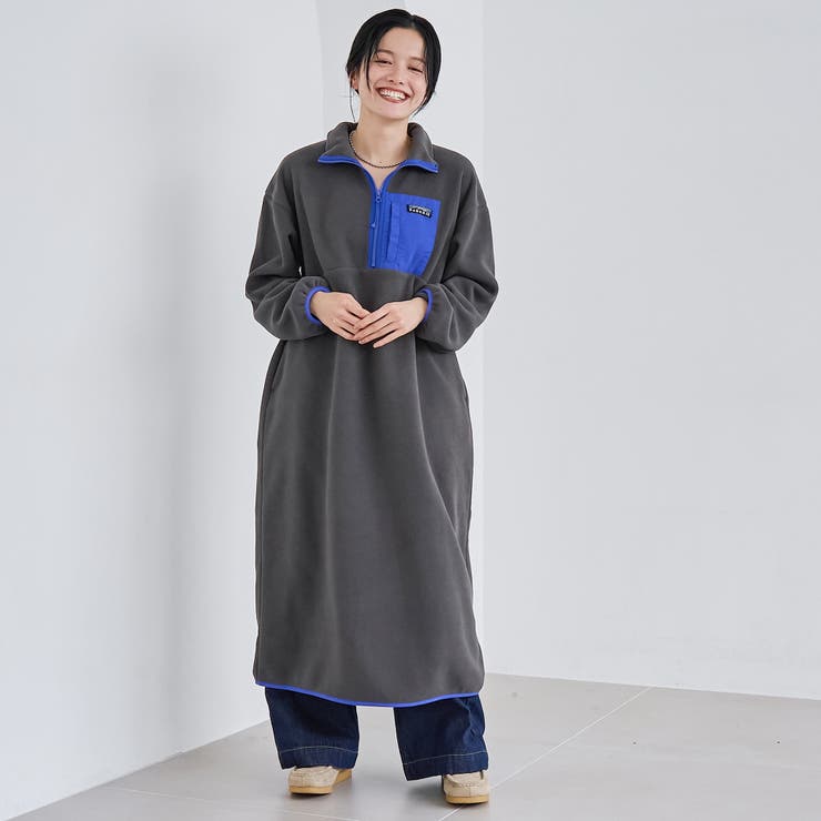 【PARKNIK（パークニック）】ハーフスナップフリースワンピース | coen【women】 | 詳細画像2 
