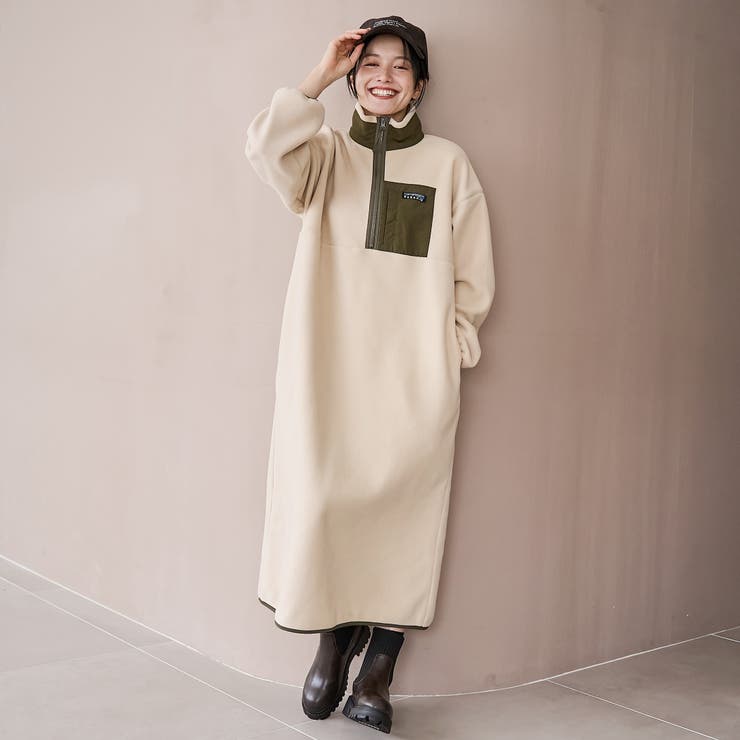 【PARKNIK（パークニック）】ハーフスナップフリースワンピース | coen【women】 | 詳細画像8 