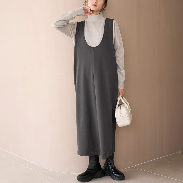 DK.GRAY | 【REVERSE WARM】あったかスウェット Uネックジャンスカ | coen【women】