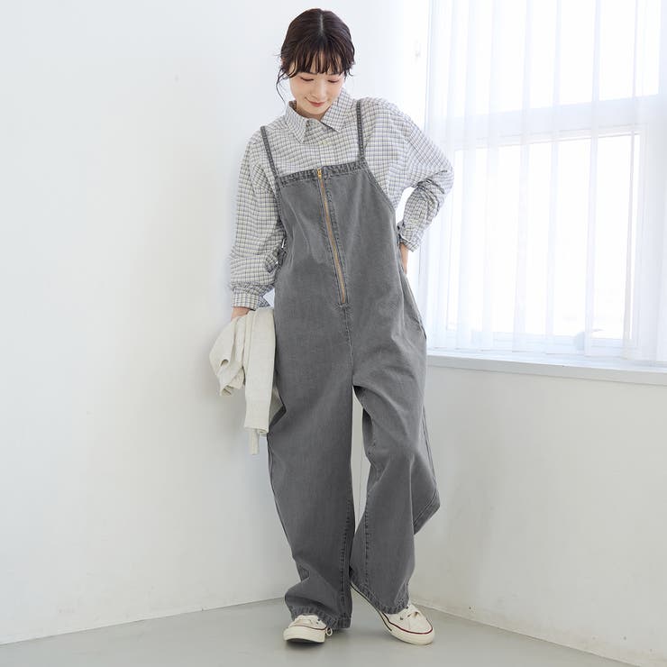 フロントジップデザインデニムサロペット | coen【women】 | 詳細画像2 