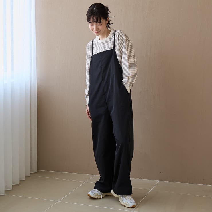BLACK | ポリツイルサロペット | coen【women】