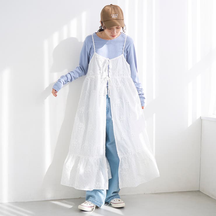 【新色登場】3Dフラワー刺繍 キャミワンピース（ドット柄） | coen【women】 | 詳細画像12 