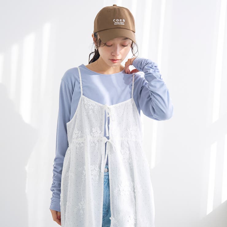 【新色登場】3Dフラワー刺繍 キャミワンピース（ドット柄） | coen【women】 | 詳細画像13 
