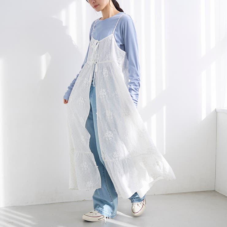 3Dフラワー刺繍 キャミワンピース（ドット柄） | coen【women】 | 詳細画像3 