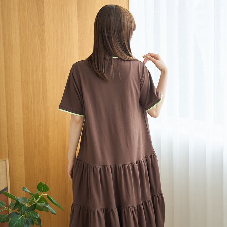 【Penneys（ぺニーズ）別注】配色ライン ティアードポロ襟ワンピース | coen【women】 | 詳細画像11 