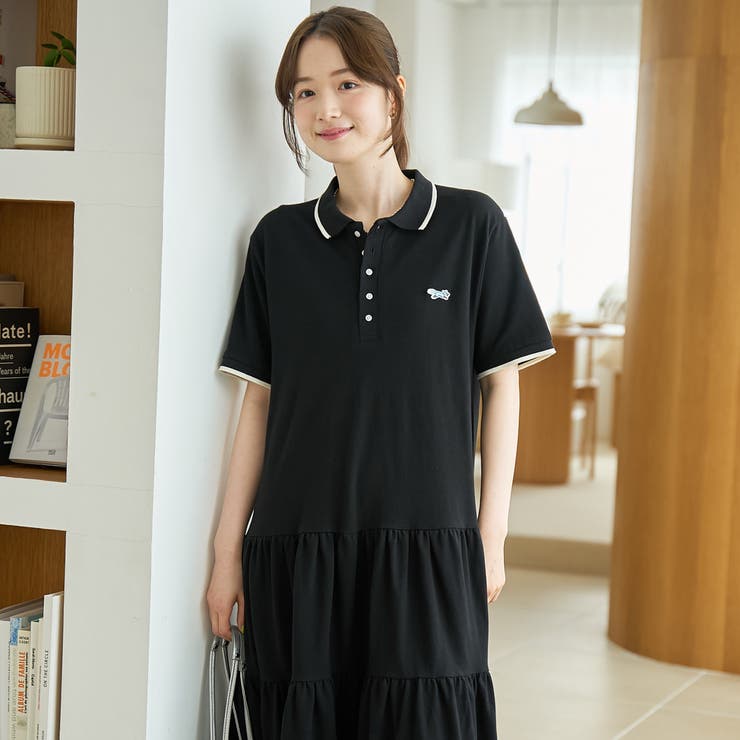 【Penneys（ぺニーズ）別注】配色ライン ティアードポロ襟ワンピース | coen【women】 | 詳細画像4 