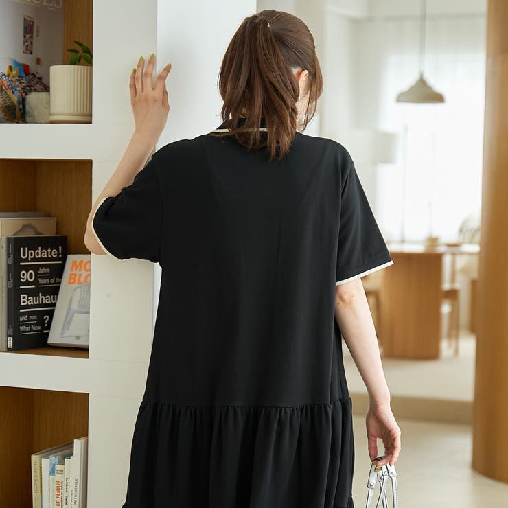 【Penneys（ぺニーズ）別注】配色ライン ティアードポロ襟ワンピース | coen【women】 | 詳細画像5 