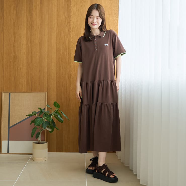 【Penneys（ぺニーズ）別注】配色ライン ティアードポロ襟ワンピース | coen【women】 | 詳細画像8 