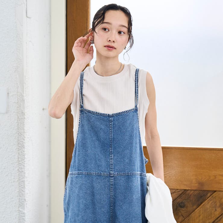 コットンレーヨンデニムサロペット | coen【women】 | 詳細画像20 