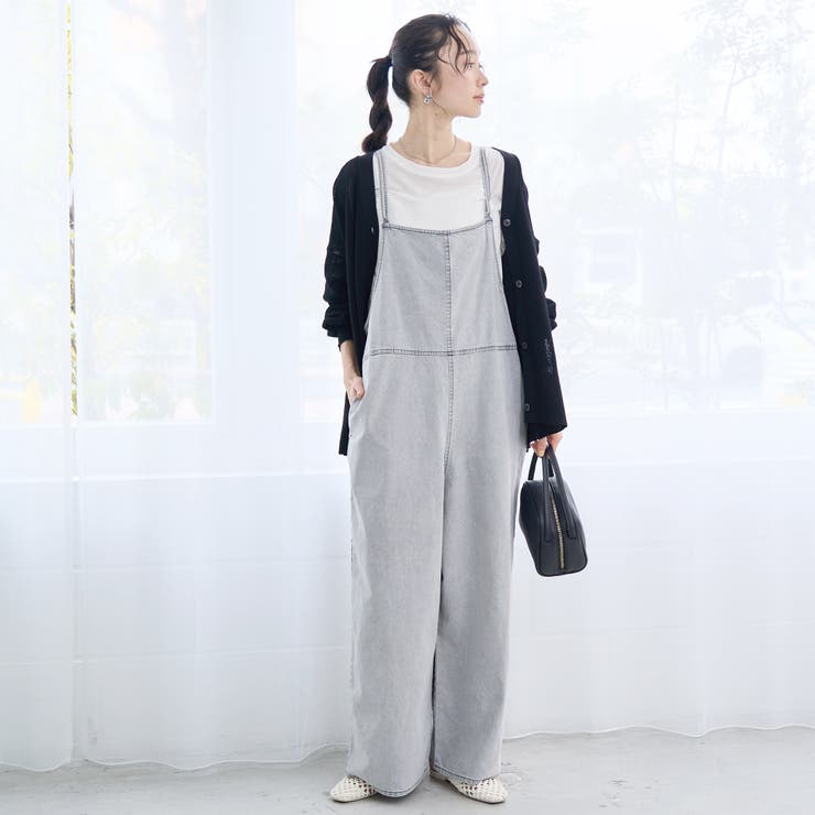 LT.GRAY | コットンレーヨンデニムサロペット | coen【women】