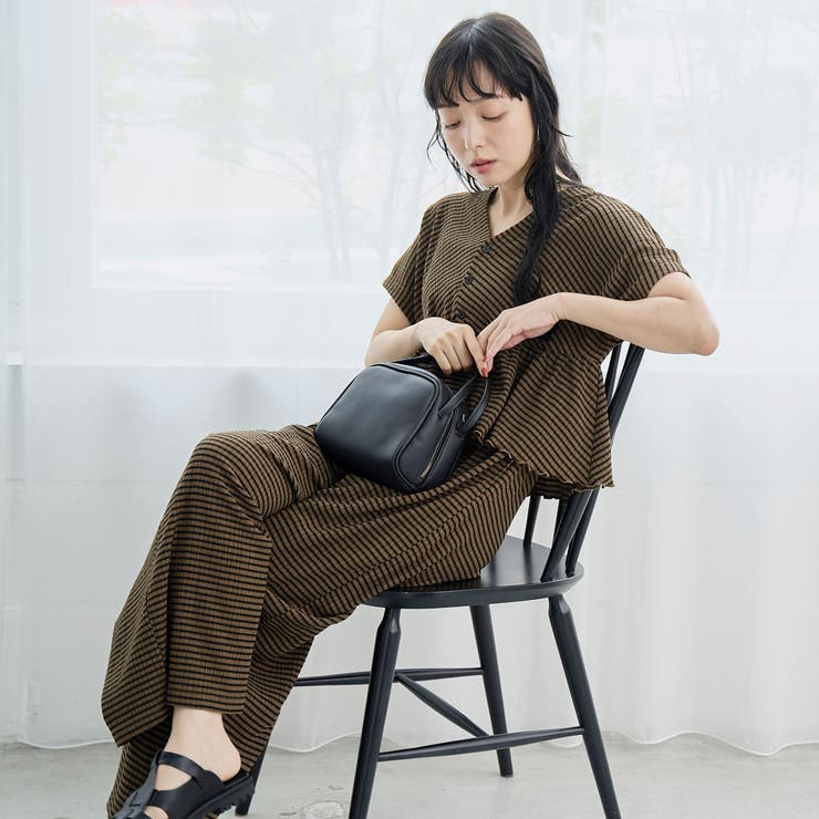MOCA | サッカーチェック Vネックオールインワンサロペット | coen【women】