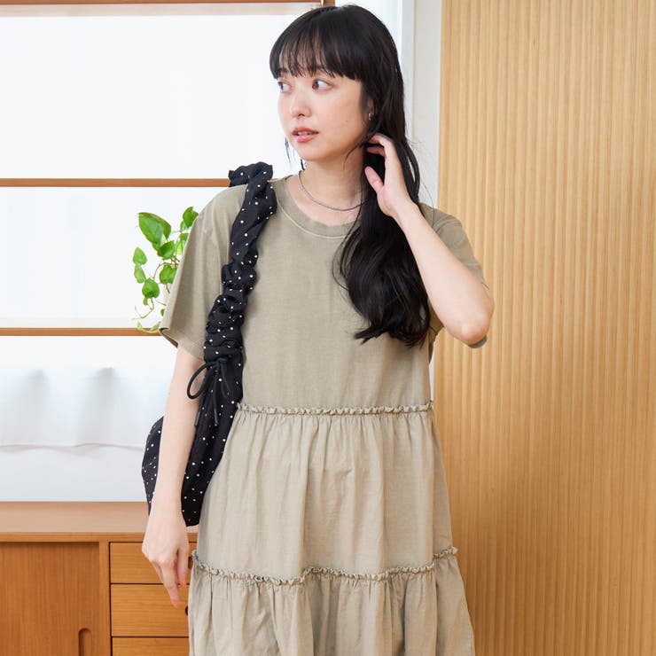 布帛ドッキング ピグメントティアードワンピース | coen【women】 | 詳細画像11 