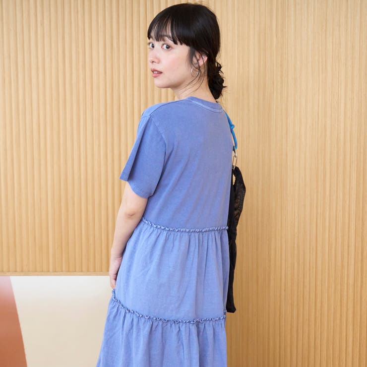布帛ドッキング ピグメントティアードワンピース | coen【women】 | 詳細画像16 
