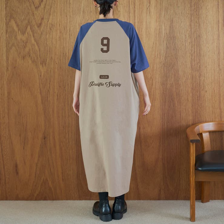 【汗染み軽減】アソートナンバリングロゴプリント ラグランTシャツワンピース | coen【women】 | 詳細画像16 