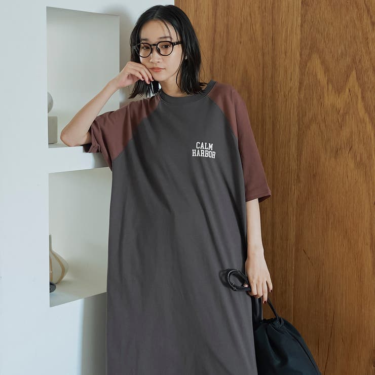 【汗染み軽減】アソートナンバリングロゴプリント ラグランTシャツワンピース | coen【women】 | 詳細画像4 