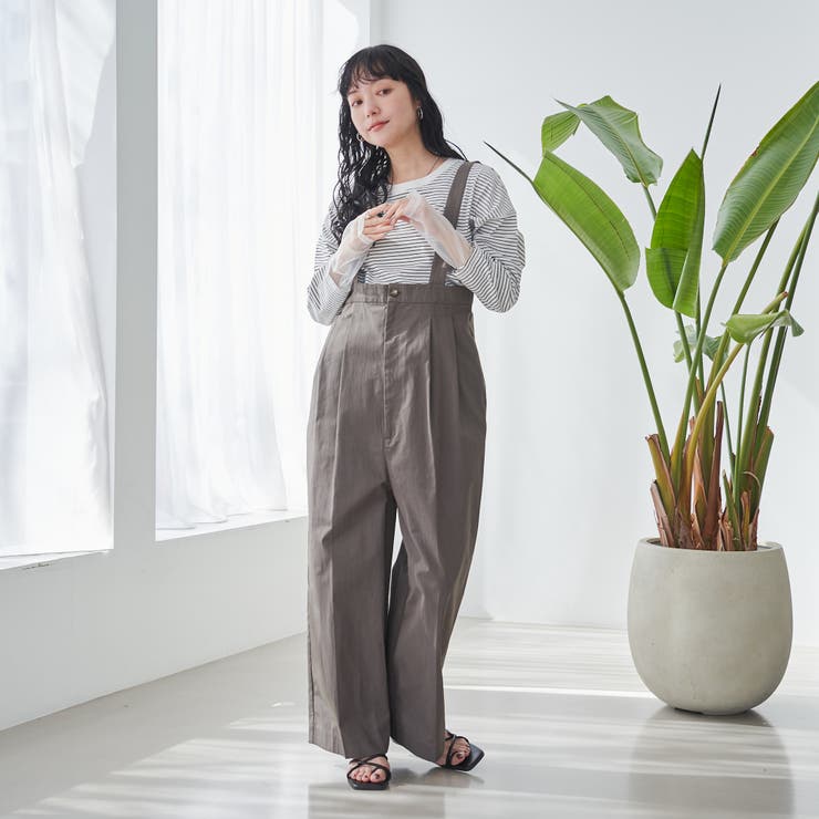 コットンナイロンサロペット | coen【women】 | 詳細画像7 