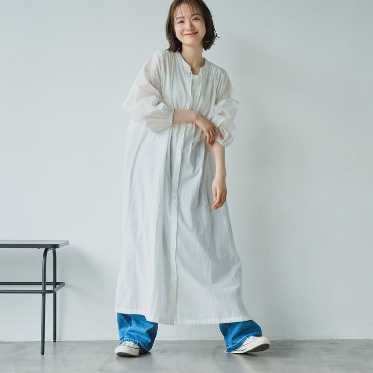 OFF WHITE | MARKET（マーケット）マエアキギャザー シャツ ワンピース | coen【women】