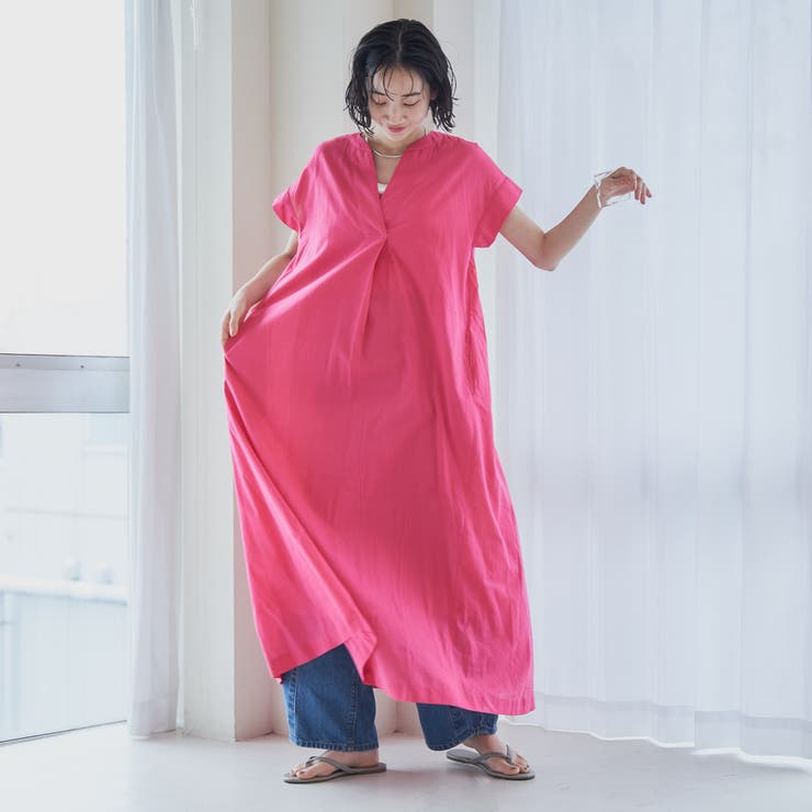 PINK | MARKET（マーケット）スキッパー ワンピース | coen【women】