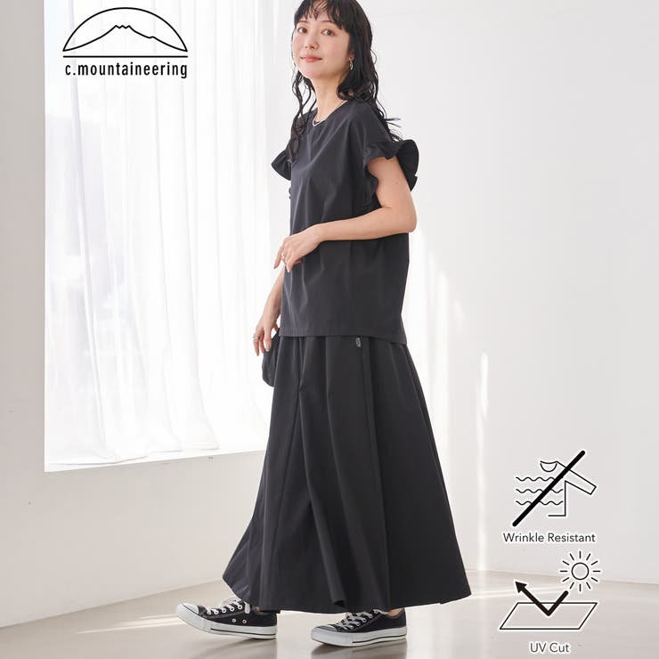 BLACK | 【C.mt】ポーチ付きフリルTEE＆スカート（セットアップ） | coen【women】
