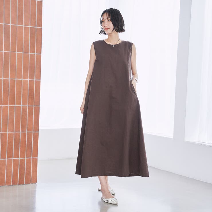 リネンライクフレアワンピース | coen【women】 | 詳細画像8 