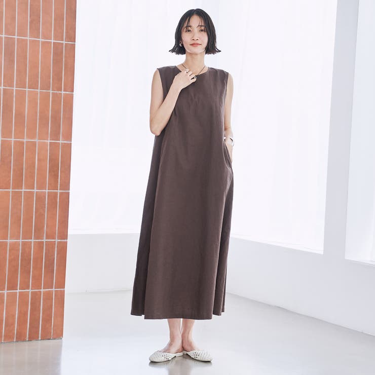 DK.BROWN | リネンライクフレアワンピース | coen【women】