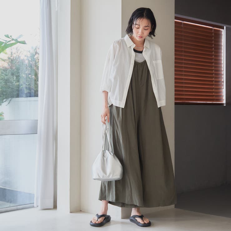 涼感強撚サンドサロペットパンツ | coen【women】 | 詳細画像1 