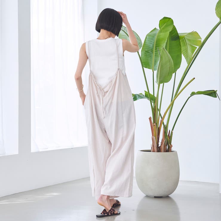 涼感強撚サンドサロペットパンツ | coen【women】 | 詳細画像8 