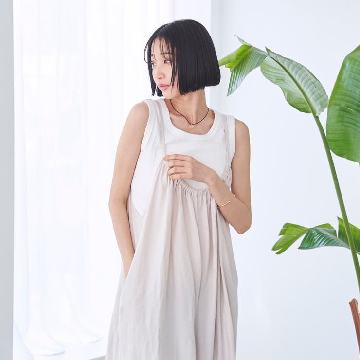 涼感強撚サンドサロペットパンツ | coen【women】 | 詳細画像9 