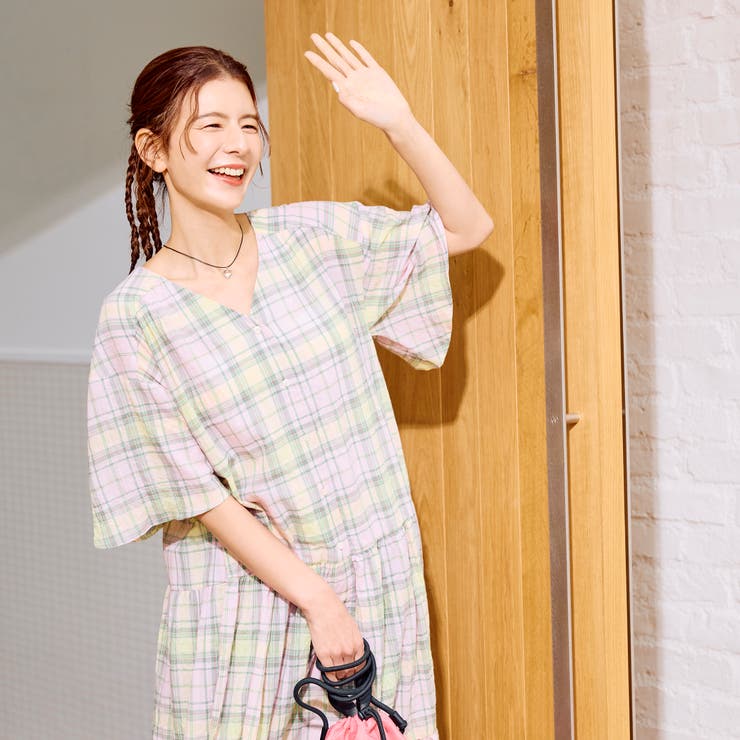 【スザンヌさんコラボ】Suuチェックフレアスリーブワンピース | coen【women】 | 詳細画像2 