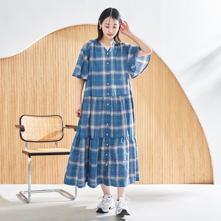 【スザンヌさんコラボ】Suuチェックフレアスリーブワンピース | coen【women】 | 詳細画像4 