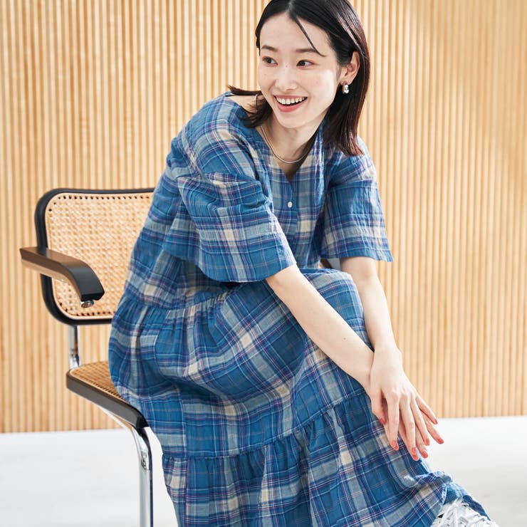 【スザンヌさんコラボ】Suuチェックフレアスリーブワンピース | coen【women】 | 詳細画像7 
