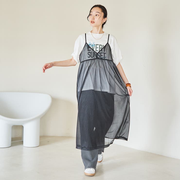 BLACK | シアーキャミワンピース | coen【women】