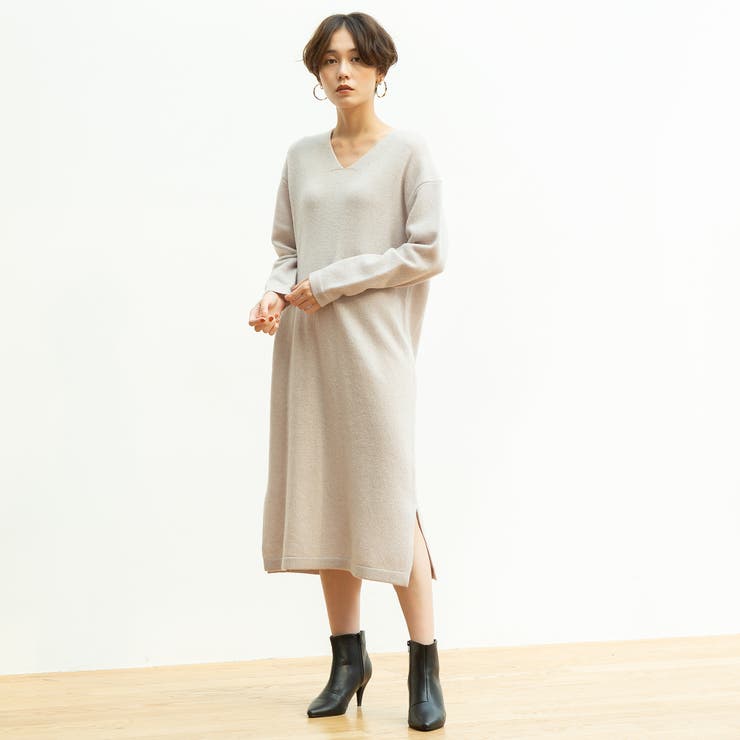 Web限定 手洗いできる 着丈110cm ラムウールvネックロングワンピース 品番 Coew Coen Women コーエン の レディースファッション通販 Shoplist ショップリスト