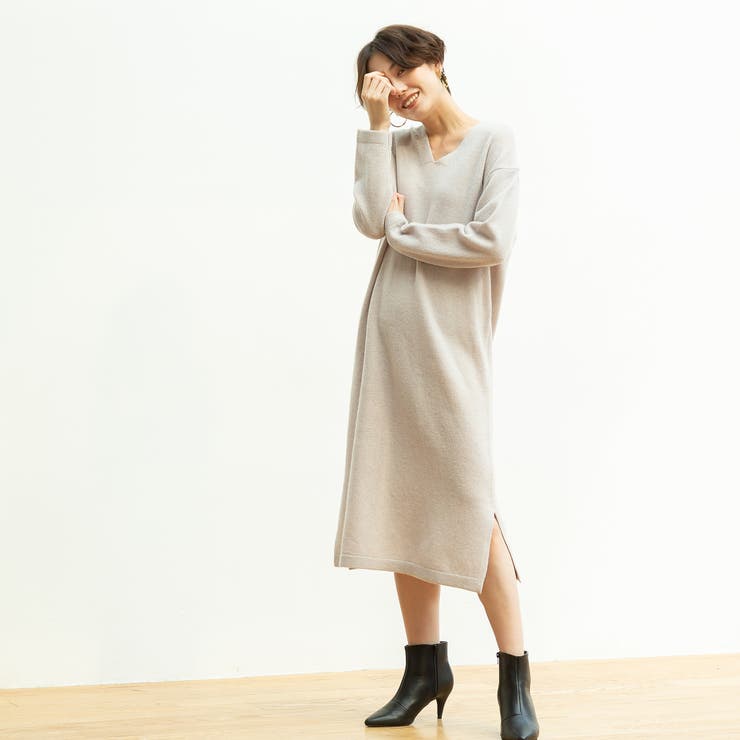 Web限定 手洗いできる 着丈110cm ラムウールvネックロングワンピース 品番 Coew Coen Women コーエン のレディースファッション通販 Shoplist ショップリスト