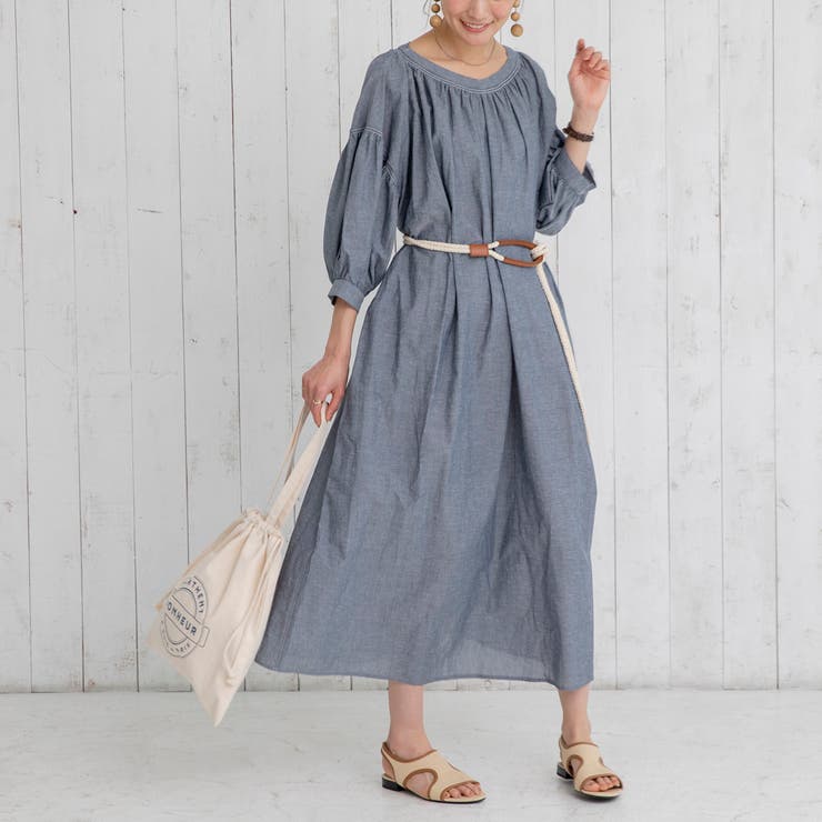 ヨクバリネン マキシ丈ギャザーワンピース 品番 Coew Coen Women コーエン のレディースファッション通販 Shoplist ショップリスト