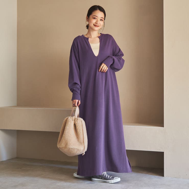 WEB限定】ピグメント裏毛スウェットワンピース[品番：COEW0003694