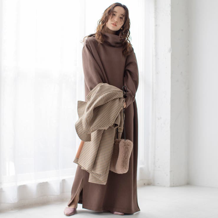 【WEB限定】着丈が選べる。CVC裏起毛タートルネックマキシワンピース | coen【women】 | 詳細画像10 