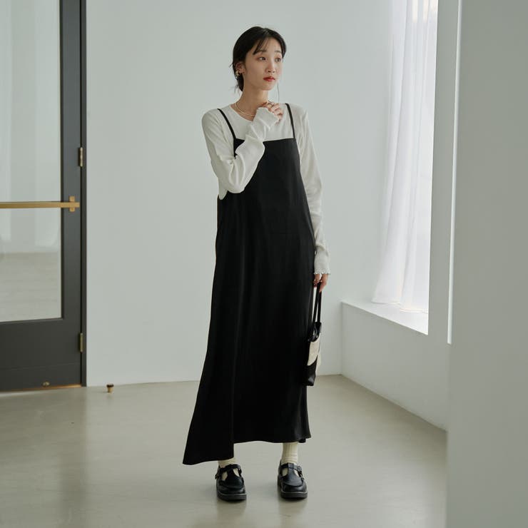 BLACK】サテンキャミワンピース[品番：COEW0004711]｜coen【women】（コーエン ）のレディースファッション通販｜SHOPLIST（ショップリスト）