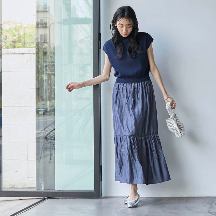 WEB限定】ニットドッキングティアードワンピース[品番：COEW0005743