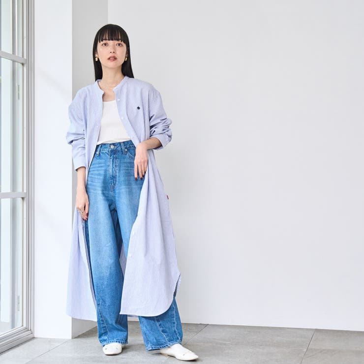 POLO BCS別注オックスフォードバンドカラーシャツワンピース POLO BCS別注オックスフォードバンドカラーシャツワンピース