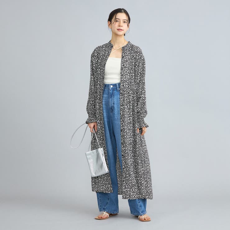 小花柄プリントフリルバンドカラーシャツワンピーズ | coen【women】 | 詳細画像1 