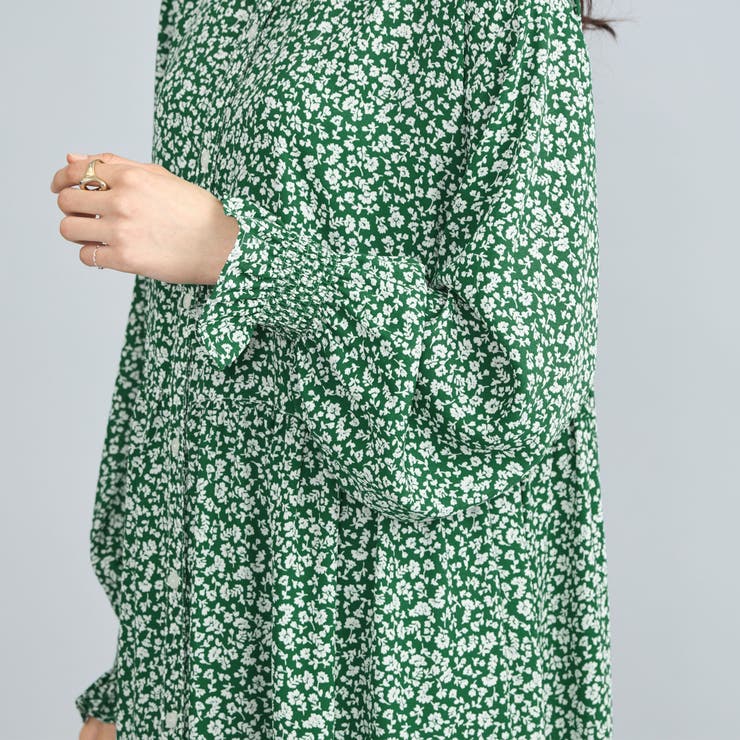 小花柄プリントフリルバンドカラーシャツワンピーズ | coen【women】 | 詳細画像12 