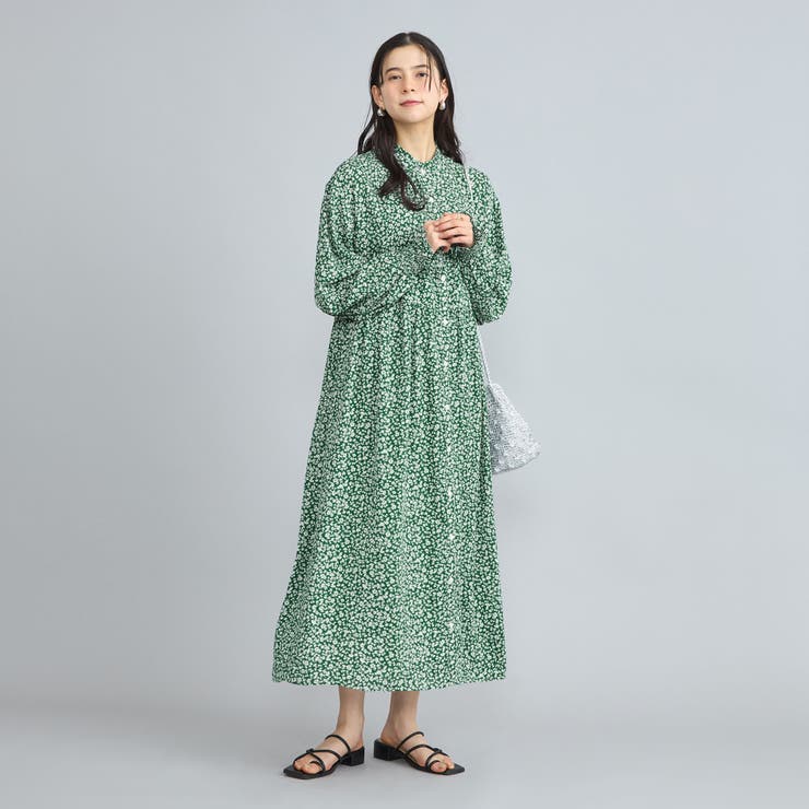 小花柄プリントフリルバンドカラーシャツワンピーズ | coen【women】 | 詳細画像2 