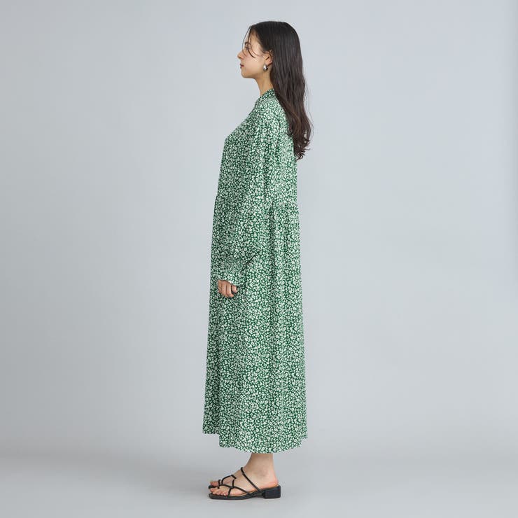 小花柄プリントフリルバンドカラーシャツワンピーズ | coen【women】 | 詳細画像9 