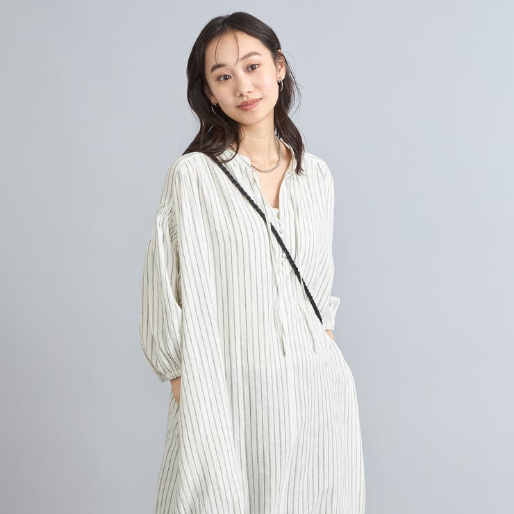 接触冷感リネンレーヨンスキッパーシャツワンピース[品番：COEW0005454